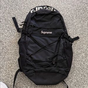 Supreme Black Backpack with Logo Accent